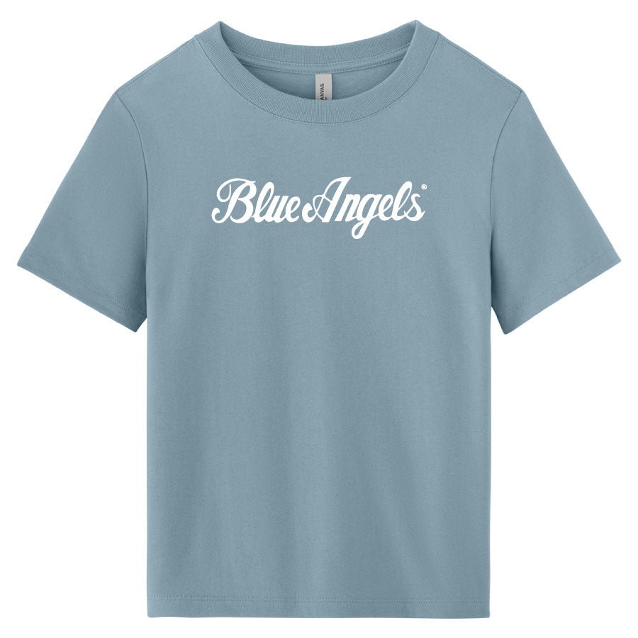 Blue Angels Script Women's Blue Heavyweight Tee