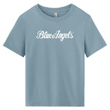 Blue Angels Script Women's Blue Heavyweight Tee